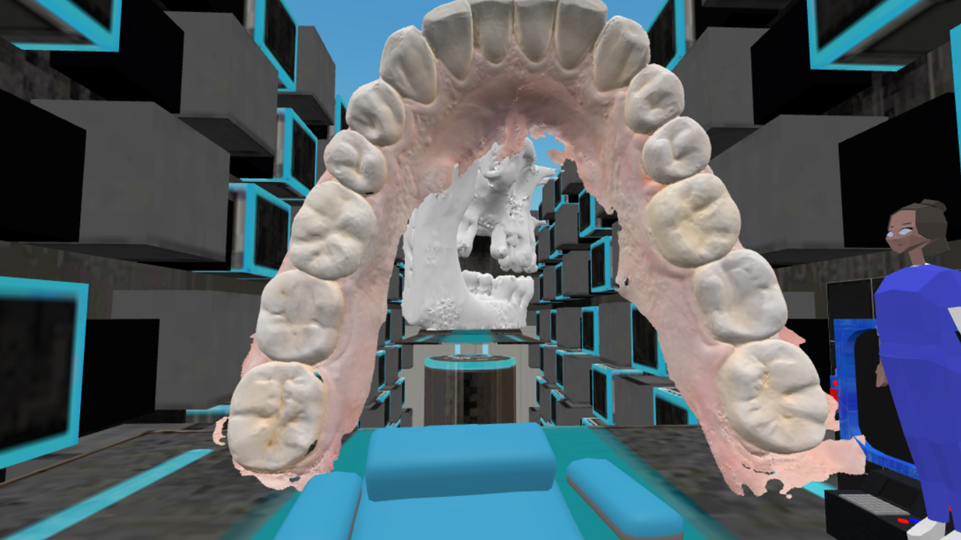 Fig. 4 : DentisfuturisVR : import de radiographie CBCT et empreinte numérique de la denture.